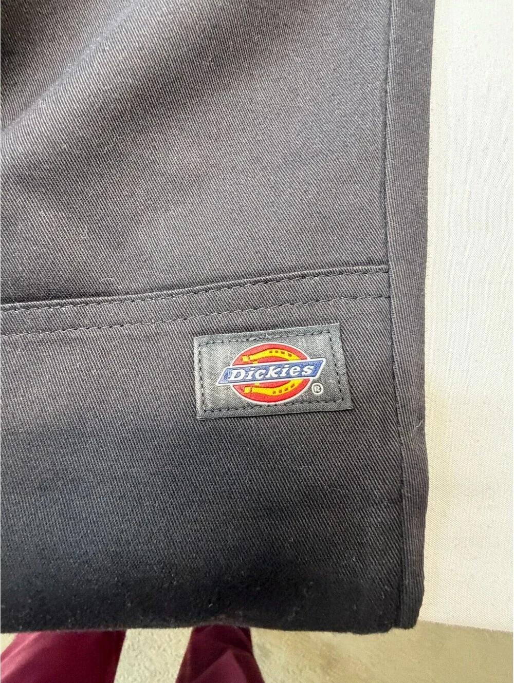 Dickies Men's Work Pants Skinny Straight Dark Wash Mid Rise Solid Size 38 Black